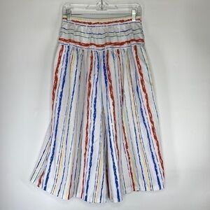 Vintage Winners Choice Red White Blue Striped Wide Leg Capri Pants Large 80s
